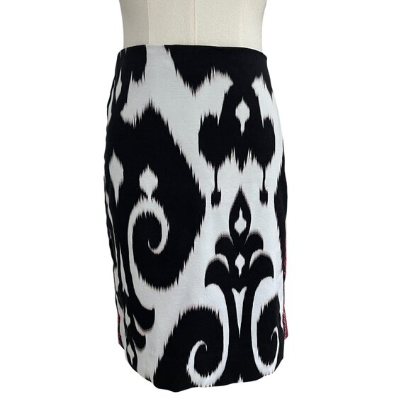 White House Black Market Skirt Size 4 Ikat Print Boho Chic Festival Retro - Picture 6 of 9